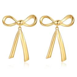 Gold Schleife Ohrringe für Frauen Band Ohrringe Niedliche Schleife Ohrringe Schleife Ohrringe Gold Kleine Weihnachts schleifen ohrringe von RANKEEF