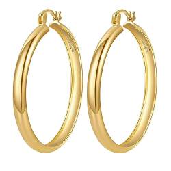 Große Gold Hoop Ohrringe für Frauen Chunky Gold Hoop Ohrringe Hypoallergene 14k Gold plattiert Hoop Ohrringe Big Thick Gold Hoop Ohrringe von RANKEEF