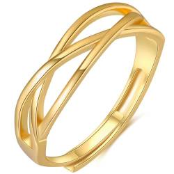 RANKEEF Gold Ringe Frauen Goldringe für Damen Verstellbare Ringe Trauringe Gold Damen Ringe Gold Ring Gold Damen Goldene Ringe Damen Verlobungsringe von RANKEEF