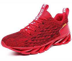 RANVAOO Laufschuhe Herren Sportschuhe Atmungsaktiv Turnschuhe Straßenlaufschuhe Damen Sneaker Joggingschuhe Walkingschuhe Traillauf Fitness Schuhe (Rot,42) von RANVAOO