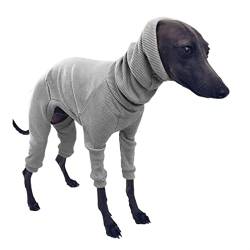 RARIDA Whippet Italian Greyhound Kleidung Leichter Hundeoverall for mittelgroße große Hunde Rollkragen-Haustier-Pyjamas Onesies for Schäferhunde (Color : Gray, Size : 3XL) von RARIDA