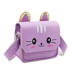 RARITYUS Süße Katze Geldbörse Crossbody Tasche für Mädchen Kinder Glitzer Kleine Umhängetasche Geldbörse mit verstellbarem Riemen, Violett, Einheitsgröße von RARITYUS