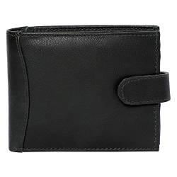 RAS® Herren-Luxus-Luxus-Leder-Geldbörse Mit Mehreren Kreditkarten-Taschen, ID-Fenster Und Münztasche #340 (Schwarz) von RAS WALLETS