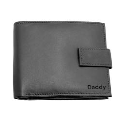 RAS Herren-Geldbörse aus echtem Leder, RFID-blockierend, mit Reißverschluss, Münzfach 44, Schwarz (personalisierbar), 12cm x 9cm, Casual von RAS WALLETS