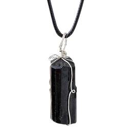 RASOLI Schwarze Kristallkette | Spiritueller Schmuck | Handgefertigte unregelmäßige Halsketten mit schwarzem Stein, spirituelle Schutzgeschenke für Frauen und Mädchen von RASOLI