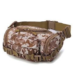 Taktische Hüfttasche im Militär-Tarnmuster, Schulter-Crossbody-Gürteltasche, ideal for Training, Klettern und Aufbewahrung von Outdoor-Ausrüstung (Color : Desert Digital, Size : 29x11x17cm) von RASPIO