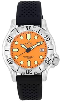 RATIO FreeDiver Professional Sapphire Orange Dial Automatic RTF011 500M Men's Watch von RATIO