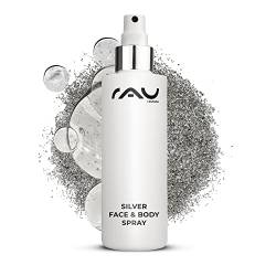 RAU Cosmetics Mircosilber Spray Gesicht | Face & Body Spray 200 ml | Kolloidales Silber | Anti-bakterielles Spray mit Panthenol gegen Unreinheiten, Insektenstiche, Rasurbrand, Pickel | Microsilver von RAU Cosmetics