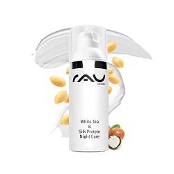 RAU White Tea & Silk Protein Night Care 50 ml - Nachtcreme mit Seidenproteinen, Weißem Tee & Sheabutter - Anti-Aging Gesichtscreme für glatte & reine Haut von RAU Cosmetics