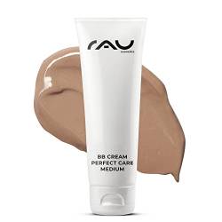 Silikonölfreie BB Cream Medium SPF12 alle Hauttypen auch für sensible Haut 75 ml - Make-Up, Pflege, UV-Schutz, Glow - Getönte Tagescreme mit Zink, Vitamin E, Mandelöl, Pantheno LSF12 von RAU Cosmetics