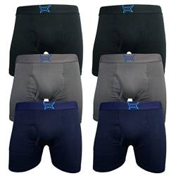 Herren-Boxershorts, 6er-Pack, Boxershorts, Unterwäsche, Stretch, weich, elastisch, Vulkan, L von RAZOR WIRE