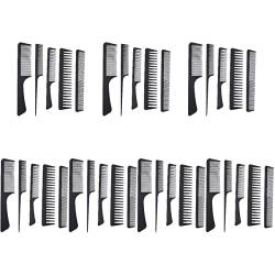 5pcs Styling-Ratten-Pflegekamm Carbon Braids Pick Tail Wide- Curly and Fine Salon Barber Detangling Men Wet Combs Wellig Toothed Wide Black Seping Fiber Home Hair Hairdressing Kämme aus Holz (Color : von RAZZUM