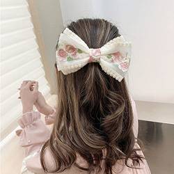 JJZSF Frauen Mädchen Niedliche Haarnadeln Haarseil Spitze Blume Schleife Band Haarspange Haarschmuck Mode Stirnband Weiß Haarschmuck Haarnadel von RAZZUM