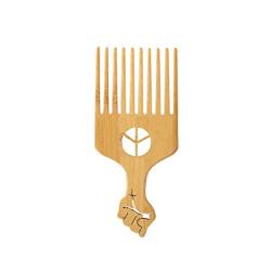Kamm-Haar-Pick-Kamm mit faustförmigem Griff Langzahn-Entwirrungskämme Friseur-Styling-Werkzeug Kämme aus Holz von RAZZUM