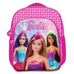RB Global Barbie Kinder-Rucksack, Schulrucksack, Reisetasche, mit seitlicher Netztasche und Fronttasche mit Reißverschluss, rose, One size von RB Global