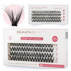 Renata Beauty Push Up Wimpern - 68er Multipack, Verschiedene Längen (10mm, 12mm, 14mm), C-Curl für Volumen und Schwung, Einfach Anwendbar, Wiederverwendbar von RB RENATA BEAUTY