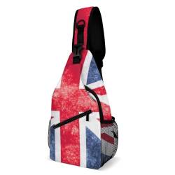 RBAZYFXUJ Crossbody-Tasche, Vintage Union Jack Britische Flagge, Brusttasche Sling Bag für Reisen Einkaufen Sport, Vintage Union Jack Britische Flagge, 38x20cm von RBAZYFXUJ