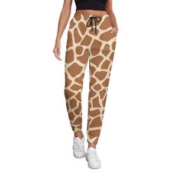 RBAZYFXUJ Jogginghose, Giraffenmuster, Tier-Sweathose, Damenhose mit Kordelzug für Workout, Lounge, Sport, Giraffen-Muster, XXX-Large von RBAZYFXUJ