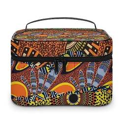 RBAZYFXUJ Kosmetiktasche, afrikanisches Patchwork-Muster, Make-up-Tasche, wasserdichte Reise-Kulturtasche für Frauen, Afrikanisches Patchwork-Muster, 25x18x15cm von RBAZYFXUJ