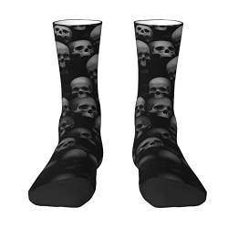 RBAZYFXUJ Lässige Socken, schwarze Totenkopf-Socken, Outdoor-Sportsocken für Wandern, Wandern, Klettern, weiß, One size von RBAZYFXUJ