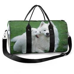 RBAZYFXUJ Reisetasche, Siamesische Thai Katze Mandala Reise Handtasche Handgepäck Tasche für Männer Frauen, Samoyed Dog, Einheitsgröße von RBAZYFXUJ