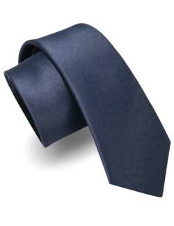 RBOCOTT Herren Marineblau Schmale Krawatte Business Hochzeit Krawatte (6cm-11) von RBOCOTT