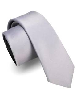 RBOCOTT Herren Silber Schmale Krawatte Business Hochzeit Krawatte (6cm-5) von RBOCOTT