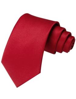 RBOCOTT Herrenkrawatte Einfarbige Krawatte Burgunderrot Business Hochzeitskrawatte (8cm-5) von RBOCOTT