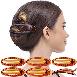 RC ROCHE 6 Stück Ovale Haarspange Haarschmuck für Damen und Mädchen Haarklammer Mode, Groß Braun von RC ROCHE ORNAMENT