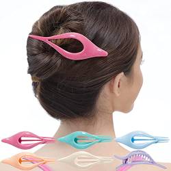 RC ROCHE 6 Stück Ovale Haarspange Kurvig Elegant Seitliche Haarspange für Damen, Groß Pastell Multifarben von RC ROCHE ORNAMENT