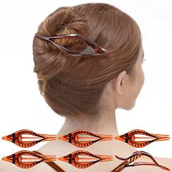 RC ROCHE 6 Stück Ovale Haarspange Kurvig Elegant Seitliche Haarspange für Damen, Medium Braun von RC ROCHE ORNAMENT