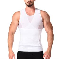 RCBHSD Kompressionsunterwäsche Herren Bauch Weg Shirt Figurformend Shaper Bauchweg Unterhemden Miederbody Shapewear (Color:白色,Size:XL) von RCBHSD