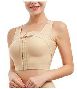 RDSIANE Post-Chirurgie Frontverschluss BH für Frauen Haltungskorrektur Kompression Shapewear Tops mit Bruststützband, Beige, Large von RDSIANE