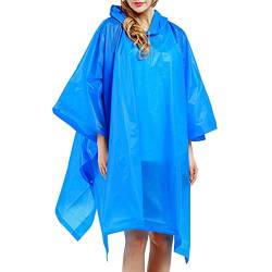 RDWESZOD 2er-Set Regenponcho, wiederverwendbarer EVA-Regenmantel mit Kapuze für Damen und Herren (Blau) von RDWESZOD