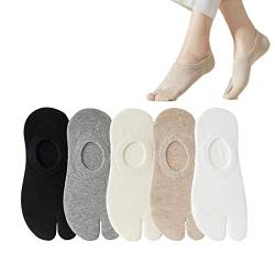 RDWESZOD 5 Paar Tabi-Socken für Herren und Damen, 2 Zehen, niedrig geschnitten, elastisch, geteilte Zehensocken, Knöchelsocken, Sportsocken von RDWESZOD