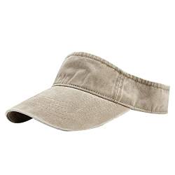 RDWESZOD Sport-Sonnenblende-Hüte, Baumwolle, verstellbare Sonnenkappen für Männer und Frauen (Khaki) von RDWESZOD