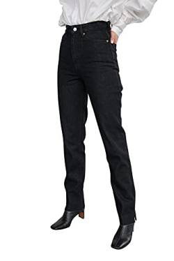 RE-ZO Damen Jeans Denim High-Waist Straight Leg Hose Baumwolle Stonewashed Destroyed, Farbe:Schwarz, Damenjeans NEU 2021:33W / 32L von RE-ZO
