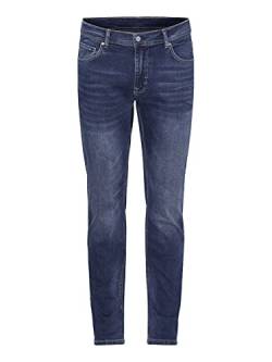 RE-ZO Herren Jeans-Hose Regular-Fit Used-Look normaler Bund Jog Jeans, Farbe:Blau, Größe:W30/L30 von RE-ZO