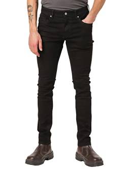 RE-ZO Herren Jeans-Hose Slim-Fit Used-Look normaler Bund Denim Stretch Male, Farbe:Schwarz, Jeans/Hosen Neu:31W / 30L von RE-ZO