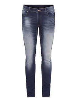 RE-ZO Herren Jeans-Hose Slim Fit Used Look normaler Bund Jog Jeans, Farbe:Blau, Größe:W30/L30 von RE-ZO