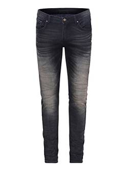 RE-ZO Herren Jeans-Hose Slim Fit Used Look normaler Bund Jog Jeans, Farbe:Dunkelblau, Größe:W34/L34 von RE-ZO