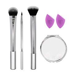 REAL TECHNIQUES Poppin' Perfection Kosmetikpinsel-Set mit Kosmetikspiegel, rosa von REAL TECHNIQUES
