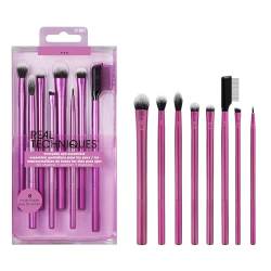 Real Techniques Everyday Eye Essentials Make-up-Pinsel-Set, Augenpinsel für Liner, Lidschatten, Augenbrauen und Wimpern, reisefreundlich, synthetische Borsten, 8-teiliges Set von REAL TECHNIQUES