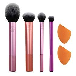 Real Techniques Makeup Brush Set with 2 Makeup Sponge Blenders, For Eyeshadow, Foundation, Blush, and Concealer, UltraPlush Synthetic Bristles, 6 Piece Makeup Brush Set (Pack of 2) von REAL TECHNIQUES