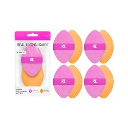 Real Techniques Miracle 2-in-1 Puderquaste, doppelseitiges Make-Up-Blending Puff, wendbares Gummiband, Präzisions-Make-up-Schwamm & Puderquaste, für flüssige, cremefarbene und puderige Produkte, 4 von REAL TECHNIQUES