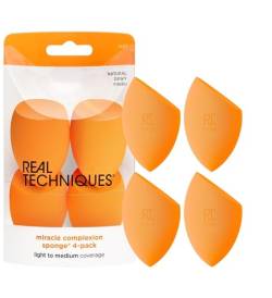 Real Techniques Miracle Complexion Schwamm, Make-up-Mixer für flüssige und cremige Foundation, volle Abdeckung, streifenfreies professionelles Make-up-Werkzeug, tierversuchsfrei, vegan, latexfrei, 4 von REAL TECHNIQUES