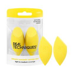 Real Techniques Miracle Concealer Sponge, Makeup Blending Sponge For Liquid & Cream Concealer, Elongated Shape For Precise Application Under Eyes & Tight Areas, Yellow Sponge, Latex-Free Foam, 2 Count von REAL TECHNIQUES