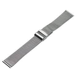 RECHERE 20mm Unisex Edelstahlarmband Armbanduhr Band Gurt Interlock Sicherheitsverschluss Silber von RECHERE