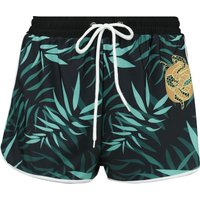 Bikini-Unterteil für Damen  schwarz/grün "Swim Shorts With Palm Trees" von RED by EMP von RED by EMP