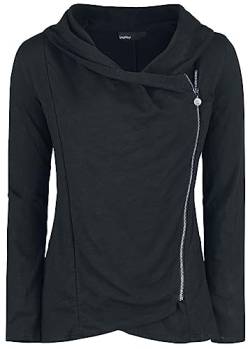 ForPlay Damen schwarzer Cardigan in asymmetrischen Schnitt XXL von RED by EMP